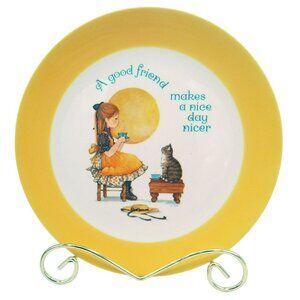 Gibson Dear Hearts Keepsake Limited Edition Vintage Plate Girl and Her Cat 1973